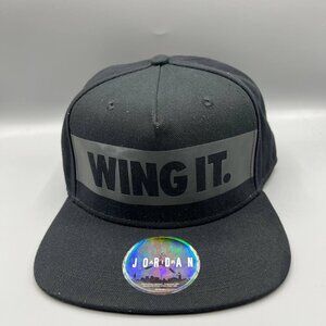 Air Jordan Hat Men Black Wing It Jumpman‎ Snap Back Cap